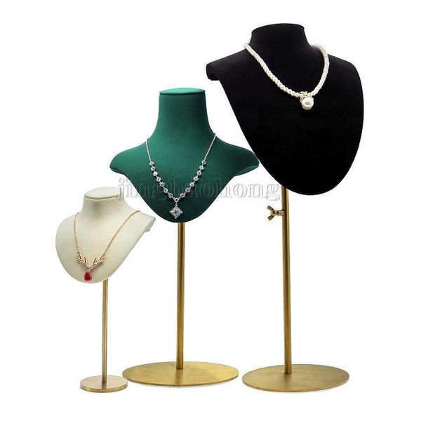 

high-grade metal portrait neck jewelry display stand luxury window necklace display props, Pink;blue