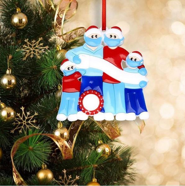 

name quarantine xmas 2020 hanging ornaments christmas diy tree decor personalized family of 3 4 5 6 with face mask handp