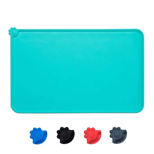 

kennels & pens silicone pet dog cat mats tray non slip waterproof feeding mat easy washing