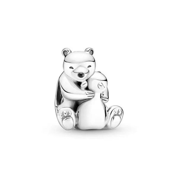 

fit pandora bracelet 30pcs polar bear parent-child silver charm bead fit original pandora bracelets diy jewelry for woman gift, Black