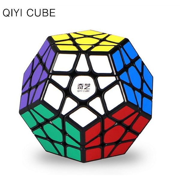 

qiyi qizheng s megaminxeds speed magic cube profession stickerless qi zheng 12 sides puzzle cubes educational toys for children bbyrzb, Black;red