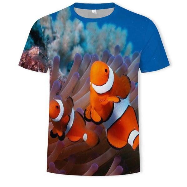

summer explosive money man t-shirt 3d fish printing leisure time originality short sleeve student jacket, White;black