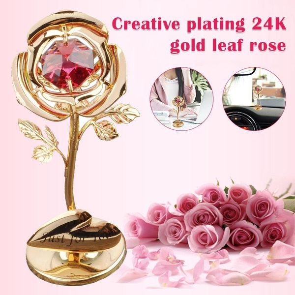 

christmas valentine's day gift creatives plating 24k gold leaf rose gift fas6