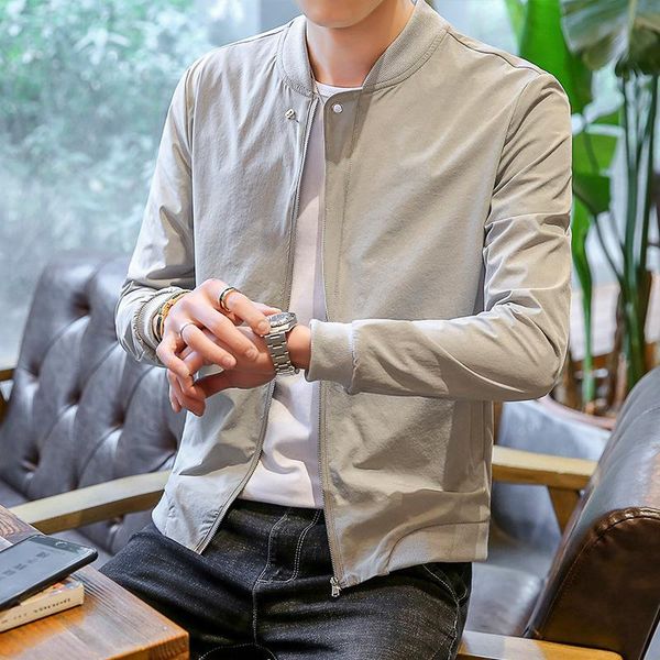 

2020 men sun-protective coat outwear quality jackets cool design slim brand clothing summer autumn spring new fashion jacket, Black;brown