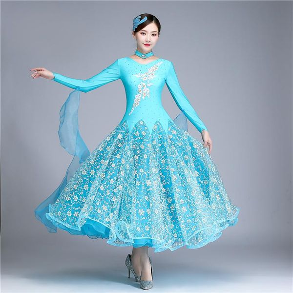 

stage wear 2021 4 color women's ballroom dance competition dress standard dresses modern costume waltz dancing, Black;red