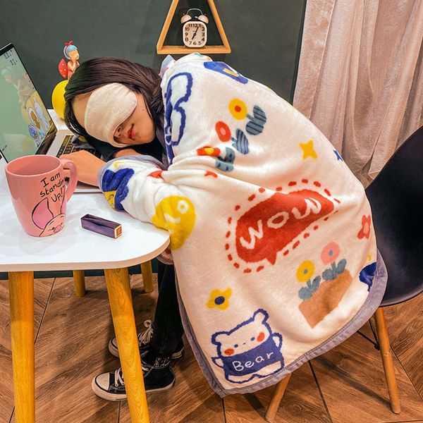 

winter shawl lap office nap lunch break flange coral velvet sofa blanket