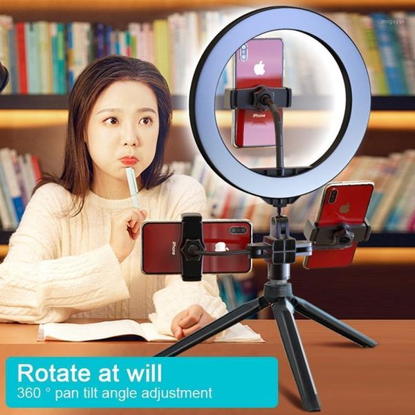 

6inch/16cm selfie led ring light for studio youtube makeup pgraphy video live broadcasting light with tripod smartphone clip1