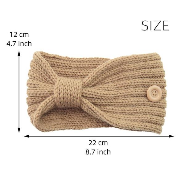 

winter elastic wool knitted women headband button wide head wrap mask holder bandage stretch turban hairband hair accessories q bbyfob
