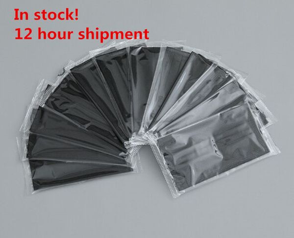 

individual package disposable black non woven face mask 3 layer dust-proof haze-proof breathable masks 50pcs lot ship