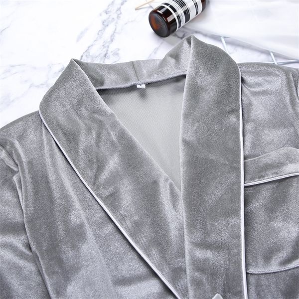 

hiloc velvet warm pajamas for women robes and pants solid pocket long sleeve thick home wear autumn night suit winter casual q1217, Black;red