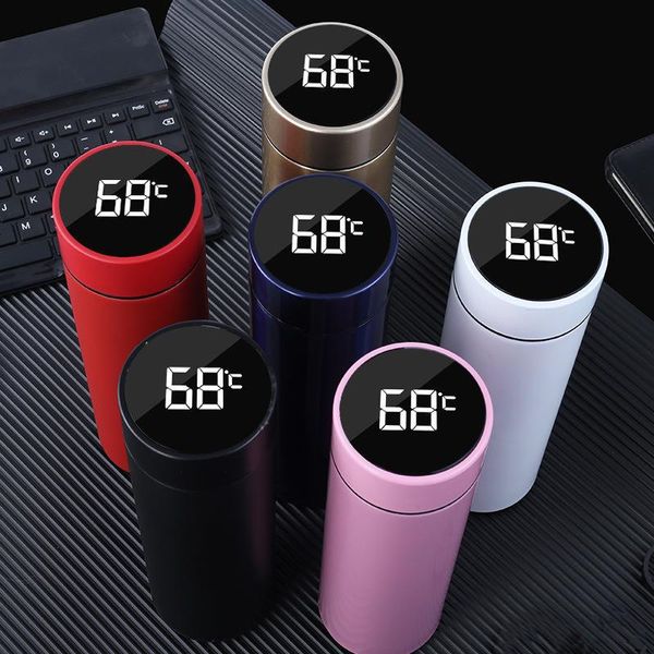 

2020 smart mug temperature display vacuum stainless steel water bottle kettle thermo cup with lcd touch screen gift cup