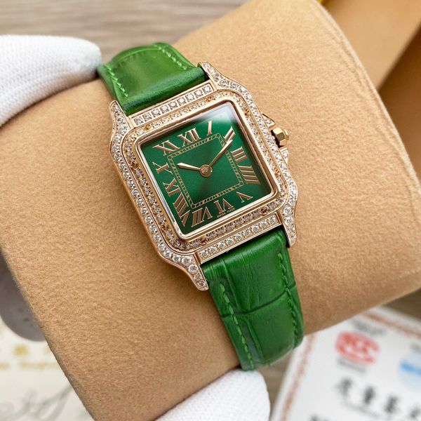 

2020 classic panthère de ladies watches full diamond santos quartz wristwatches cheetah tank rose gold womens watch d5016