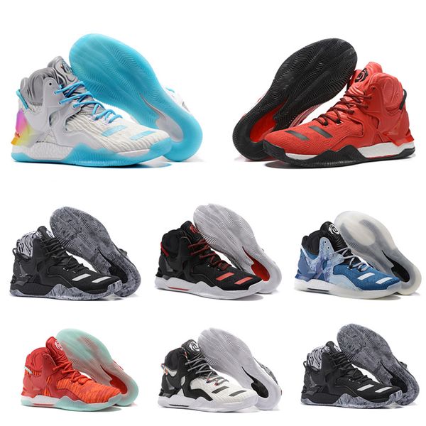 

2021 new high d rose 7 white gold men basketball shoes man derrick rose shoes 9s metallic purple sneaker size 40-46, Black