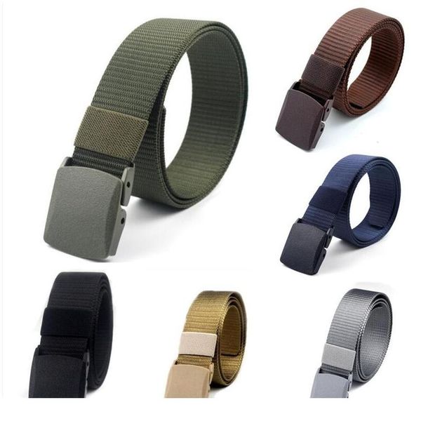 

men's belt adjustable women belt men outdoor travel tactical waist matic buckle nylon belts str jllqfm, Black;brown