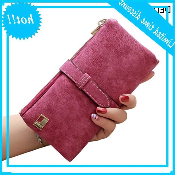 

2020 solid cord nubuck learn rits long women phone tas luxe brand portefeuilles designer wallet cardholder clutch