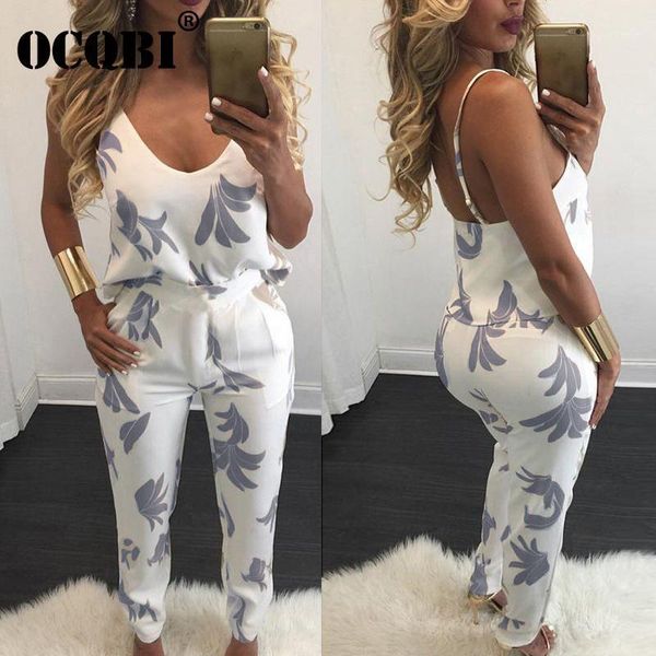 

women's jumpsuits & rompers v neck spaghetti strap women jumpsuit romper backless two piece bodysuit floral print casual playsuit1, Black;white