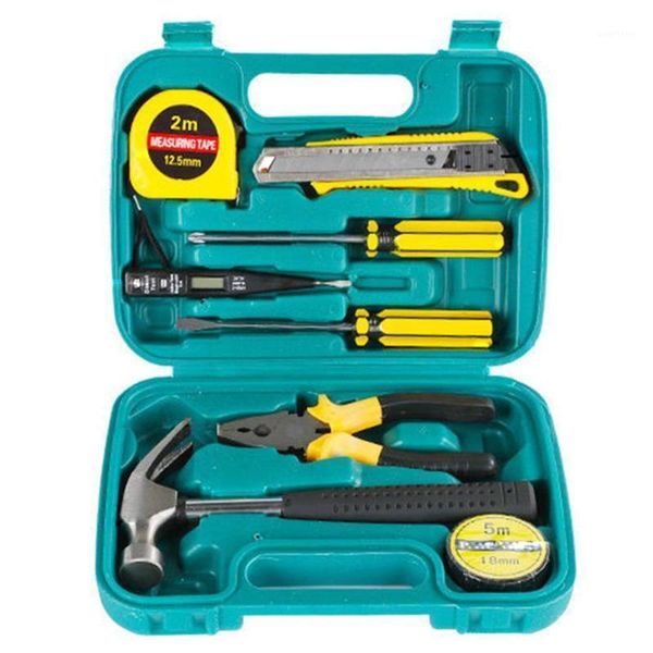 

13pcs household repair hand tool kit wrench screwdriver toolbox test pen1