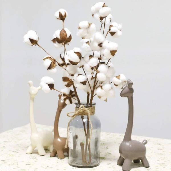 

2pcs 21 inch naturally dried cotton stems farmhouse style artificial flower filler floral decor white cotton stems flower