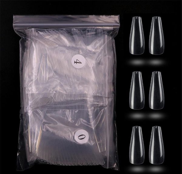 

500pcs/pack fake nail artificial press on long ballerina clear natural white false coffin nails art tips full co jllzch xhhair, Red;gold