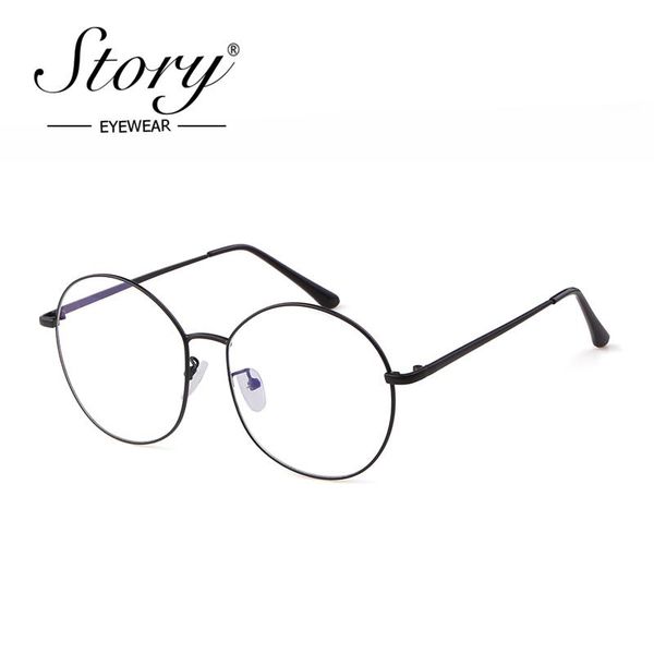 

sunglasses story fashion oversized round glasses women men 2021 designer retro black silver simple metal frame eyewear ps6290a, White;black