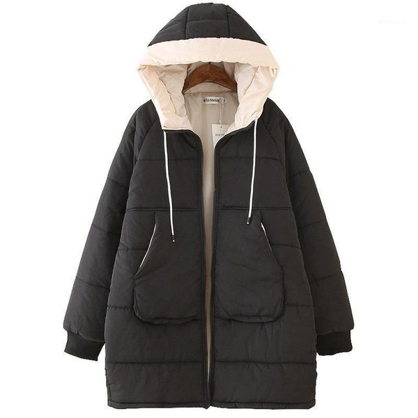 

winter parkas jacket 2021new fashion youth thick warm hooded women winter jacket coat parka casual warm fall women1, Black