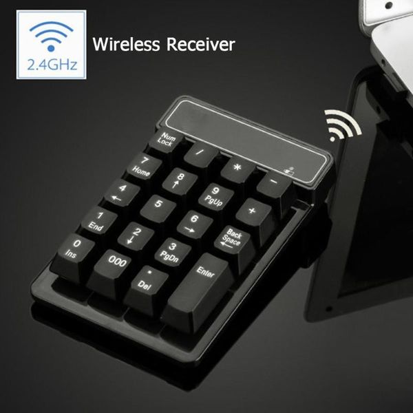 

portable 2.4g usb wireless 19 keys mini digital keyboard waterproof number numeric keypad for desklaptop