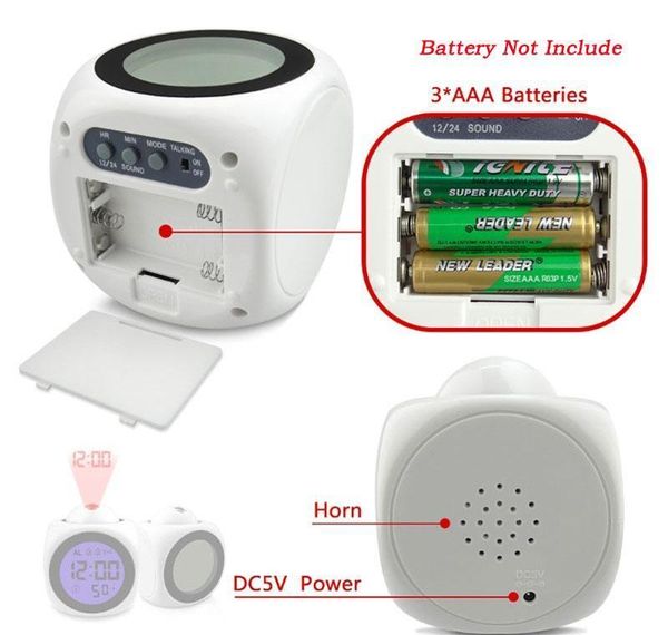 

projection alarm clock with led lamp digital voice talking function led wall ceiling projection alarm sn tem bbyyuf yh_pack