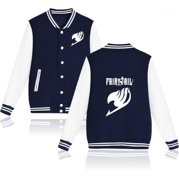 

2020 fairy tail baseball jacket men/women fashion long sleeve baseball jacket men's sweatshirts print anime fairy tail jackets1, Black;brown