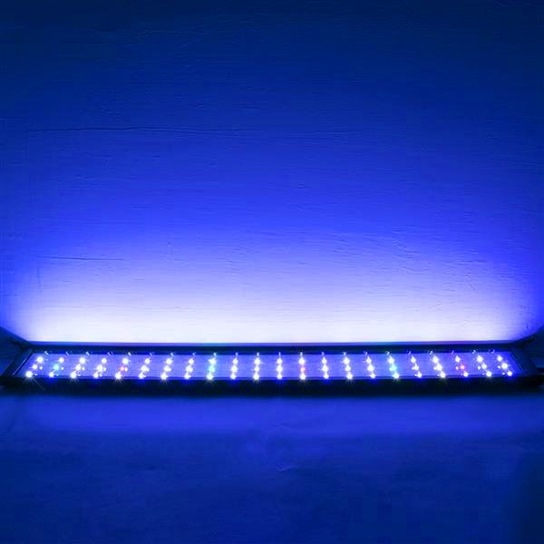 Melhor 18W 66LED Full Spectrum Sea Coral Lamp luz 35,43 polegadas Preto brilho duradouro (adequado para aquário de 35,43-43,3 polegadas)