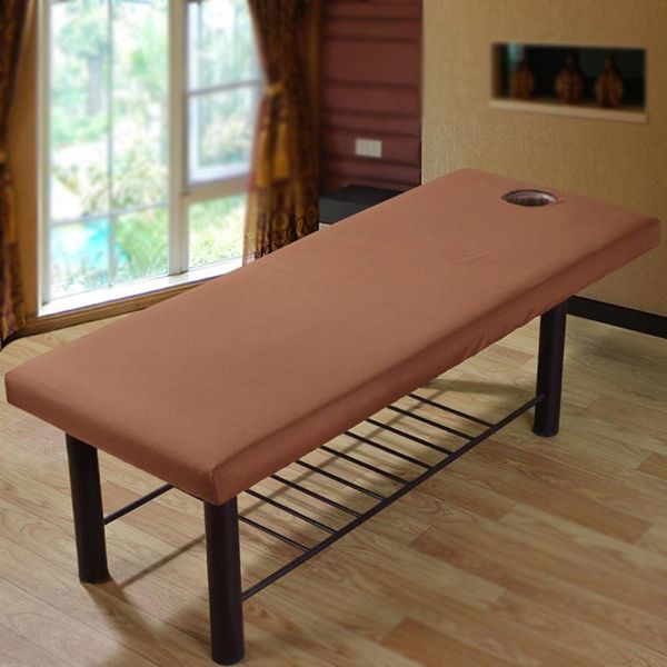 

polyester salon cover elastic massage bedding article fitted sheet solid forepart hole couch all-round wrap bed sheet