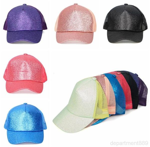 

sequines бейсболка шляпа шин сетка понитурный шар для мяч на открытом воздухе летний солнцезащитный крем блеск snapback caps hip hop hats dh