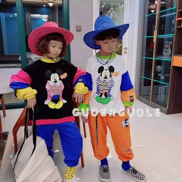 

2021 children's spring zhongda tong6 korean cartoon versatile long sve pullover 110 ~ 160 fashion, Black