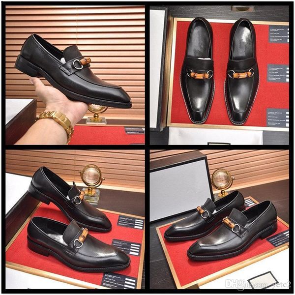 

men dress shoes genuine leather shoes classic tassel brogue designer luxury mens formal shoe casual bullock dress wedding shoes new fashion, Black