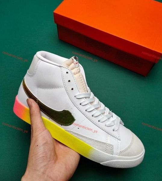 

high-quality blazer mid 77 casual shoes autumn high-luxury men and women leather patchwork breathable outdoor sports shoes, Black