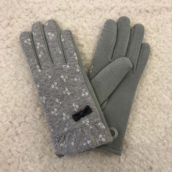 

five fingers gloves winter women' outdoor thickened screen accessible warm cute plush guantes handschoenen guanti women, Blue;gray
