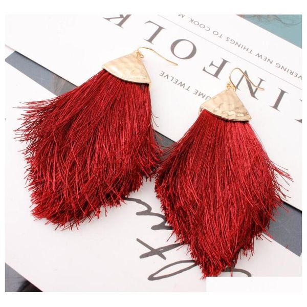 

women bohemia tassel earrings tassel fringe earrings fashion long tassel dan sqcdtx new_dhbest, Silver