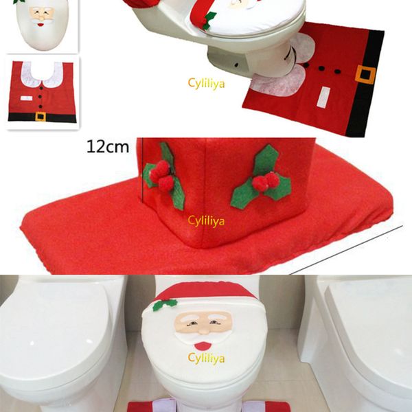 

factorypdwrfactoryhgilsanta cover fashion toilet seat rug happy bathroom set christmas decorations