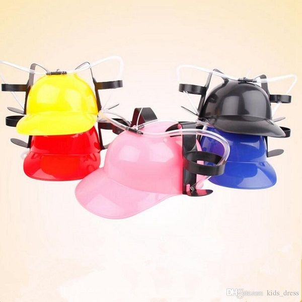 

straw helmet drinking hat beer soda dual straw drinking hat christmas party supplies beverages holder party hats ooa2648