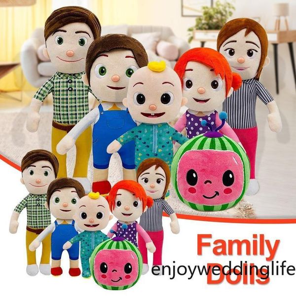 

cute 15-33cm cocomelon plush toy soft cartoon family cocomelon jj family sister brother mom and dad toy dall kids festival gifts fy7339
