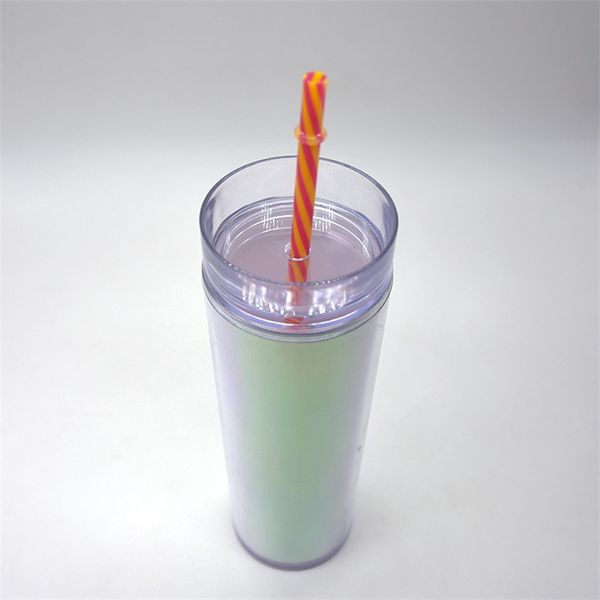 

16oz skinny acrylic tumbler double wall insulated clear plastic tumbler with lid and straw reusable drinking ware for party v01 130 g2