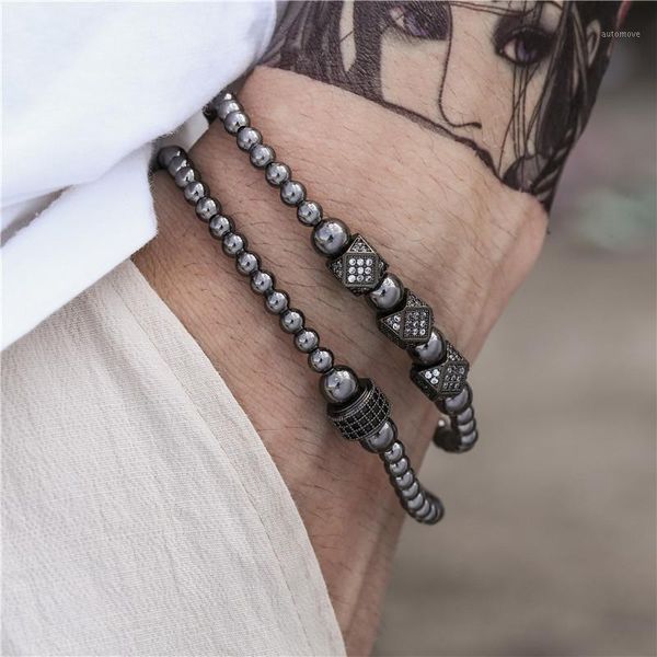 

royal adjustable bracelet fashion men bracelets copper jewellery for pulsera hombre armband accessories selling1, Black