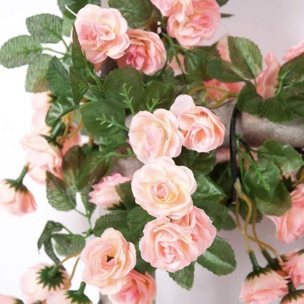 

5 pack 2.5m fake rose vine flowers garland plants artificial flower hanging rose ivy home l wedding party garden cra sqccbr