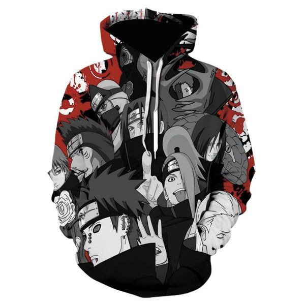 

2020 men sweatshirts anime new japanese oversized 3d pullovers spring hooded men/women naruto hoodies streetwear cutje, Black;white