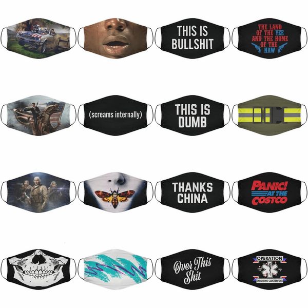 

reusable designer cycling cartoon print face dustproof mask ultraviolet-proof washable running riding bike protective hi
