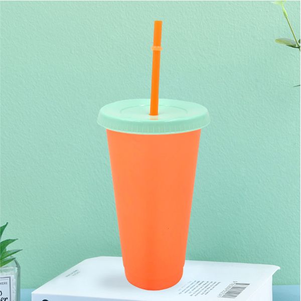 

changing material 24oz cup pp plastic temperature color sensing cups magic 700ml tumblers with lid and straw drinking mu