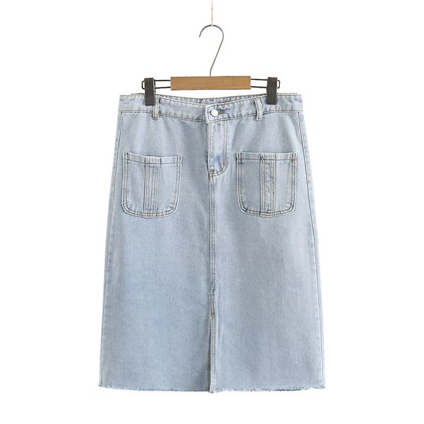 

midi casual a-line female jean skirts large xl-5xl p4d6, Black