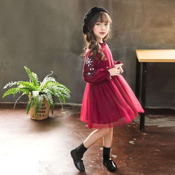 

and autumn 2020 new girl's skirt spring foreign princs middle big children's drs ouuuabmn, Red;yellow