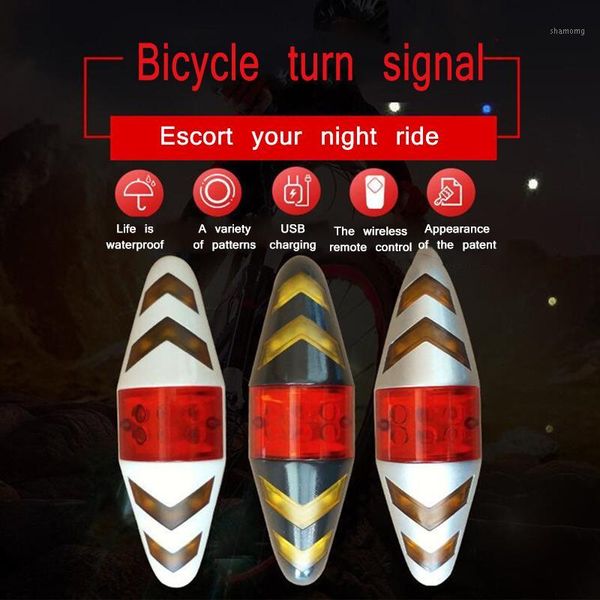 

bike lights bicycle turn signal flashing headlights wireless remote mountain taillights cycling rechargeable usb tail light1