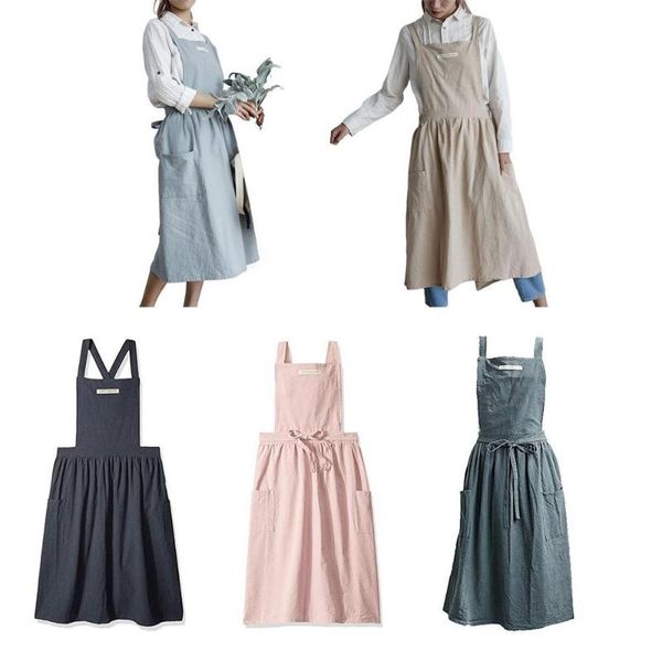 

nordic simple home kitchen cotton apron cafe daily necessities cotton apron anti-fouling cover