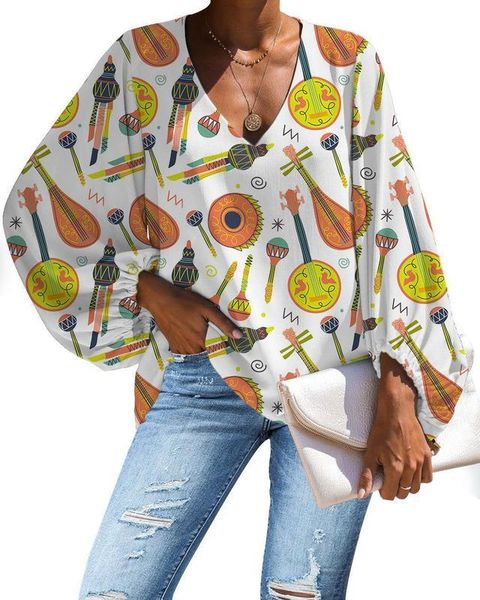 

fashionable mexican print long sleeve loose waistband chiffon patchwork dress, Black;gray